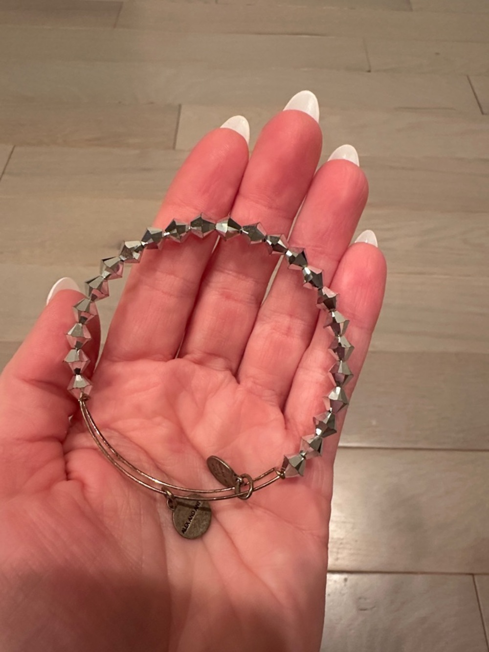 Alex and Ani Silver Faceted Pyramid Bead Expandable Bracelet